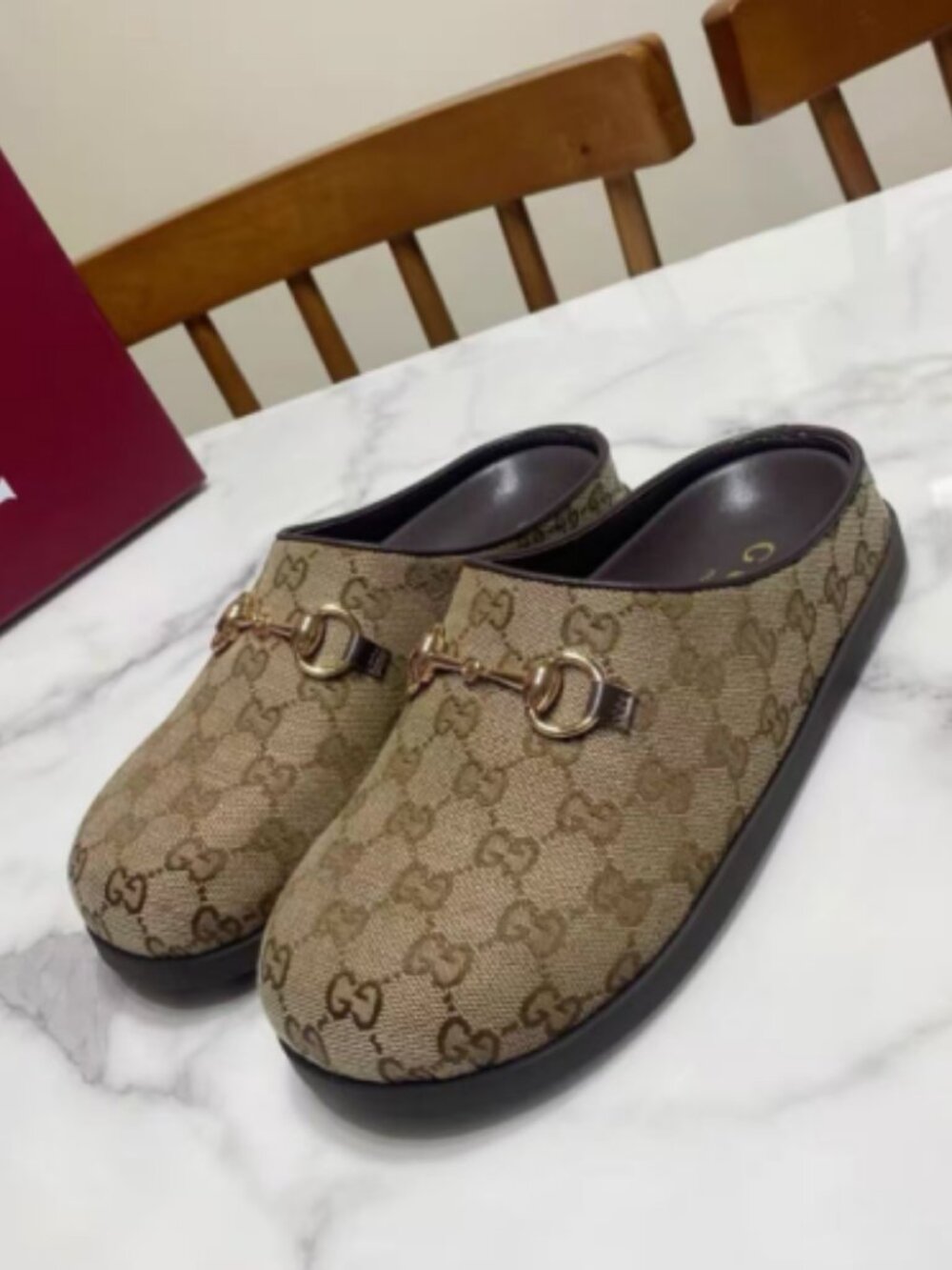 HOT! Gucci GG Canvas Horsebit Mules | Size 37 US 7